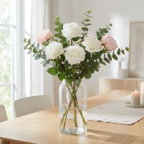 Artikel Witte roos nep roos op steel zijden bloem nep roos L72cm Ø13cm