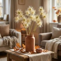 Artikel Xanthium kunstbloem crème herfstdecoratie 6 bloemen 80cm 3st