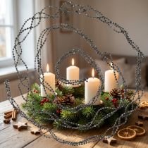 Artikel Kerstdecoratie parelslinger grijs 275cm