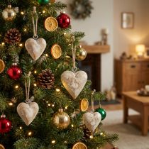 Artikel Houten hart kerstboomversieringen 4,5 cm 36 st