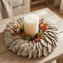 Artikel Kerstkrans van spons, natuurlijke decoratie, 37 cm