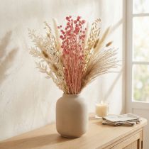 Artikel Gedroogde aardbeidistelbloemen, antieke roos, 50 cm, 100 g, decoratieve kunstbloemen