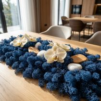 Artikel Deco mos blauw droog mos voor knutselen gekleurd 500g