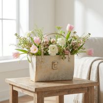 Artikel Metalen tas, decoratieve verpakking, rechthoekig, 26 cm, goudkleurig