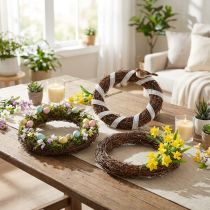 Artikel Wijnrankkransen Ø10cm naturel 20 stuks - rustieke decoratie voor tafel en raam