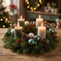 Artikel Kerstballen glazen boombollen groen grijs 4cm 24 st