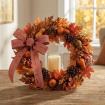 Artikel Zijdelint herfst met grassen sierlint rood 25mm 18m