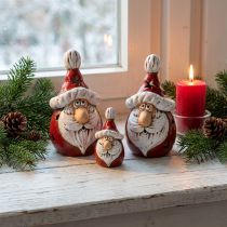 Artikel Schattig kerstmanfiguurtje van keramiek, rood en wit, 10 cm - perfecte kerstversiering - 4 stuks