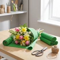 Artikel Bloem crêpe groen B10cm gramgewicht 128g/m² L250cm 2 stuks