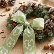 Artikel Decoratielint groen hert 40mm 20m