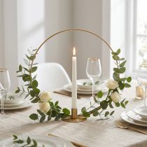 Artikel Decoratieve ring metalen ring kandelaar champagne Ø35cm