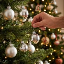 Artikel Kerstballen glas zilveren bol mat/glanzend Ø4cm 60 st