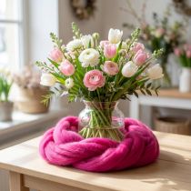 Artikel Wollen lont Zachte viltwol voor decoratieve ontwerpen en seizoensarrangementen 2m Roze