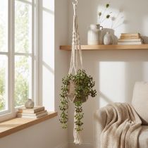 Artikel Macramé hangmand voor pot Ø18-19cm crème H85cm