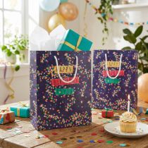 Artikel Verjaardagscadeautasje "Happy Birthday" van papier, 18 x 10 x 23 cm, 2 stuks