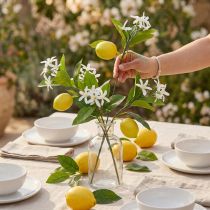 Artikel Decoratietak citroen en bloemen kunsttak zomerdecoratie 26cm 4st