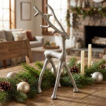 Artikel Rendier decoratie hert figuur metaal grijs klei optiek H27.5cm