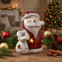 Artikel Kerstman deco theelichthouder Kerst H15cm