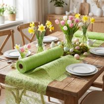 Artikel Deco fleece Sizoweb tafelloper lichtgroen 30cm 25m