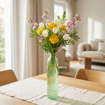 Artikel Glazen bloemenvaas, decoratieve vaas in groen, hoog, Ø6,5 cm, H30 cm