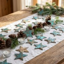 Artikel Kokosster blauw 5cm 50st tafeldecoratie verspreide sterren