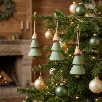 Artikel Kerstboomversiering, dennenboom om op te hangen, kerstgroen/natuur H10cm L24cm 4 stuks