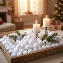 Artikel Decoratieve sneeuwbal mini Ø2cm witte sneeuwbollen 320 stuks 4 zakken