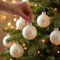 Artikel Kerstbal Ø4cm wit glanzend 24 st