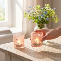 Artikel Elegante kaarsenhouder met een verfijnd bloemenmotief voor een harmonieuze kamerinrichting, 8 cm, 4 stuks