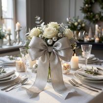 Artikel Elegant zijden lint met verenprint in zilver - perfect voor feestelijke decoraties breedte 25 mm lengte 15 m