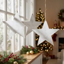Artikel Kerstdecoratie ster om op te hangen 30cm 3 st