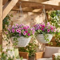 Artikel Bloempot hangend stro naturel wit Ø28cm H15cm 2st