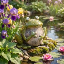 Artikel Decoratieve keramische kikker, groen/bruin, vintage, 15,5 cm lang, 1 stuk (willekeurige selectie)