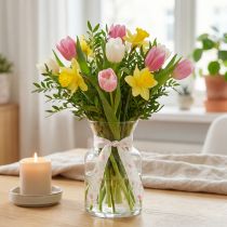 Artikel Cadeaulint met tulpenpatroon, creatief voor speciale gelegenheden en seizoensdecoratie, 2,5 cm breed, 18 m lang