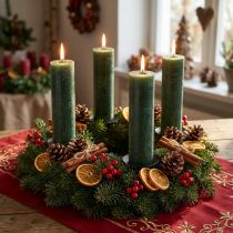 Artikel Effen gekleurde kaarsen Rustieke groene taps toelopende kaars voor sfeervolle verlichting en feestelijke decoratie 300mm Ø50mm 4 stuks
