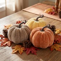 Artikel Pompoendecoratie herfst geel bruin oranje Ø13cm H11,5cm 3 st