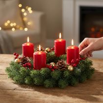 Artikel Kunstmatige dennenkrans, groen, Ø30cm - Kerstdecoratie, deurkrans, Adventskrans, tafeldecoratie, gemakkelijk te verzorgen