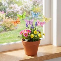 Artikel Decoratieve vlinders op draad kleurrijke veren 5,5×8cm 12 st