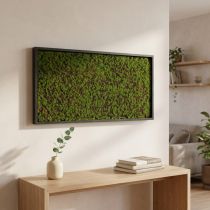 Artikel Muurschildering mos in een groene lijst 60x30cm Wanddecoratie gemaakt van mos