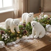 Artikel IJsbeer decoratieve figuren staand en zittend wit 16/20cm 3st