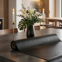 Artikel Kunstleer zwarte decoratieve stof zwart leer 33cm×1,35m
