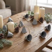 Artikel Decoratieve slinger met bellen grijs 6cm