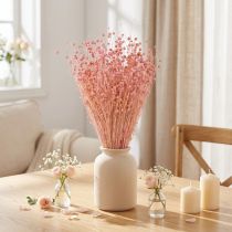 Artikel Gedroogd vlasgras decoratie lichtroze 50-55cm 80g tafeldecoratie