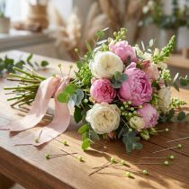 Artikel Groene bloemspelden met parelkop, veelzijdig te gebruiken, Ø4mm, 40mm, 150 stuks