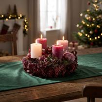 Artikel Set van 12 pilaarkaarsen in bessentinten, door en door geverfd, 70x120mm - Veelzijdige woondecoratie