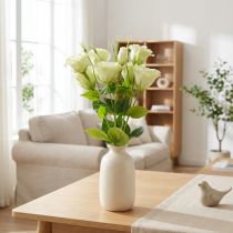 Artikel Kunstbloemen Eustoma Lisianthus geelgroen 52cm 5 st