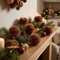 Artikel Pompons met glitter bruin 2,5cm pompons 2 zakjes – 24st