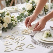 Artikel Hartdecoratie strooidecoratie harten houten tafeldecoratie crème 4,5 cm 48 st