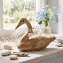Artikel Deco eend houten eend deco mangohout 29x8,5x21,5cm