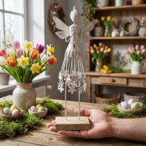 Artikel Bloesem fee tafeldecoratie lente metalen decoratie fee wit H30.5cm